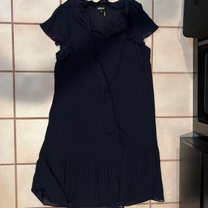 DKNY Navy blue pleated dress